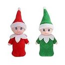 JHBEMAXS Mini Baby Elf Twins Craft Elves Set Kindness Craft Babies Doll Toys Shelf Decoration for Girls Boys Kids Adults (Pack of 2 Pieces Red & Green)