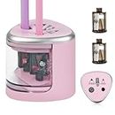 AUAUY Electric Pencil Sharpener for Children, Battery Operated, Double Hole Electric Universal Sharpener Sharpener Electric for All Thick Thin Pencils Colouring Pencils Eyeliner Wax Crayons