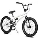 cubsala 18 Inch Big Kids BMX Bicycle Freestyle Bike for Age 5 6 7 8 Years Old Boys Girls and Youth Beginners, White
