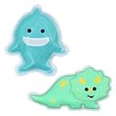 melii Gel Ice Packs for Toddlers & Kids, 2 Pack, Dino & Shark, Keep Lunches and Snacks Cool, Soothe Boo-Boos, Reusable