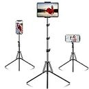 SAMHOUSING Ipad Tripod Stand, with 65 inch Height Adjustable iPad Stand Holder & iPad Floor Stand with 360° Rotating iPad Tripod Mount for iPad Pro, iPhone, Kindle, and All 4.7-12.9 Inch Tablets