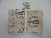 Peter Rabbit Burp Cloths Blue 2 Pack Toweling Backed  
