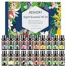 Aeshory Natural Essential Oils for Diffusers for Home, 20 x 10ml Aromatherapy Oil Set for Humidifier, Relaxing, Bath, Soap & Candle Making - Frankincense, Sandalwood, Geranium, Cinnamon, Vanilla