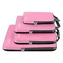 Bagail 4 Set Compression Packing Cubes Travel Expandable Packing Organizers (Pink)