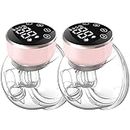 NaNaLazy Wearable Breast Pump Hands Free of Longer Battery Life & LED Display, Portable Electric Breast Pump with 3 Modes & 9 Levels & Low Noise, 24 mm Flange, 2 Pcs Pink