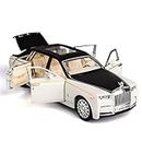MIRTONICS Exclusive Diecast Alloy Metal Pull Back Die-cast Car 1:32 New Rolls-Royce Phantom Diecast Metal Pullback Toy car with Openable Doors & Light,Music Boys for Kids【Colors as Per Stock