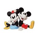 Enesco Disney Ceramics Mickey and Minnie Mouse Sitting Salt and Pepper Shaker Set, 3.5 Inch, Multicolor