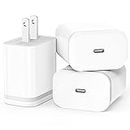 iPhone 15 14 13 12 11 Charger Cube 3-Pack Plug Charging Block for 15 14 13 12 11 Pro Max XS X XR SE 8 7 6 6S Plus, iPad, AirPods Pro, 20W USB C Power Adapter Fast PD USBC Wall Brick Type C Box