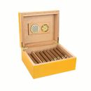 Cigar Wooden Humidifier Humidor Front Hygrometer Storage Box Mount Fit 25 Cigars