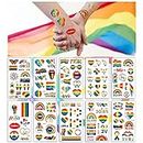 PHOGARY LGBT Temporäre Tattoos (10 Blätter, 112 Stück) Regenbogen Tattoos, Pride Tattoos LGBT Stickers, Abziehbilder Tattoo Aufkleber für Feiern, Gay Partys, Pride Festivals, Pride Parade