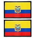 stidsds 2 Pack Ecuador Flag Patch Ecuador Flags Embroidered Patches Ecuadorians Flags Military Tactical Hook and Loop Fastener Patch for Clothes Hat Backpacks Pride Decorations