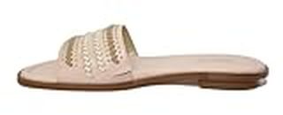 Michael Kors Deanna Whipstitch Leather Slide Open Toe Sandal, Powder Blush, 6 US