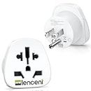 LENCENT World to US Travel Plug Adapter, 2 Pack, Visitor from USA/Europe/China/Australia/UK to 3 Pin US Adapter Plug [EU Australia China Europe UK to American Plug Adapter]-Type B