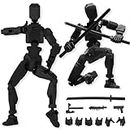 Axingqiwu T13 Action Figure, Figurines d'action Multi Articulaires 3D, T13 Figurine d'action Factice de Robot, Articulated Robot Dummy in Multiple Colors (Noir)