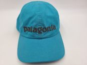 Patagonia Spellout L-XL Snap Adjustable Hat Cap Organic Cotton Men Women Blue