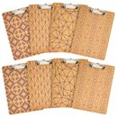 8 Pack Cute Clipboards with Low Profile Clips, Wooden Clip Boards 8.5x11