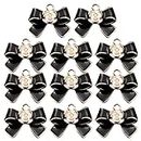 MUSKAN ENTERPRISES -ME 20Pcs Enamel Bow Charms Rose Bowknot Beads Jewelry Making Materials Clothing Accessories for Jewelry Scarpbook Hair (Black)