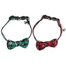 Dog Clothing Accessories- 2Pcs Christmas Dog Collars Adorable Bow Ties Adjustable Pet Puppy Collars