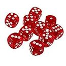 Yourandoll 10 pièces dés polyédriques D6 dés 16mm de Jeu de dés en Acrylique pour DND Dice RPG MTG Table Jeux (Rouge)