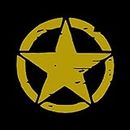 ISEE 360® Star Sticker Vinyl Decal Bike Stickers Compatible for Royal Enfield Bullet/Bike L x H (11.50 cm x 11.50 cm) (Gold)
