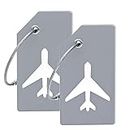 Silicone Luggage Tag with Name ID Card Perfect to Quickly Spot Luggage Suitcase (Gray)