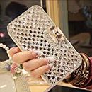 YUJINQ for iPhone 7 Plus/iPhone 8 Plus Wallet case 5.5" Bling Diamond Bowknot Shiny Crystal Rhinestone Purse PU Leather Card Slot Pouch Flip Cover Kickstand Case for Girl Woman Lady (Clear)
