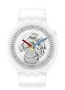 Swatch CLEARLY BOLD Unisex Watch (Model: SB01K100), Transparent, Standard Watch