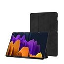 Amazon Basics PU Smart Flip case Cover for Samsung Galaxy Tab S8 Plus/S7 Plus/S7 FE 12.4 Inch SM-X800/X806/T970/T975/T976/T735 with S Pen Holder, Black