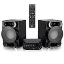 LyxJam 800 Watt Wireless Bluetooth Stereo Shelf System with Remote Controller FM/MP3/CD/DVD/USB/AV Compatible, Powerful Bass Speakers for Home Theater & Home Audio