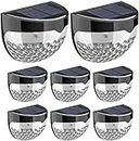 GloBrite Solar Fence Lights | Decorative Garden Light | Outdoor Wall Light Led, Wireless, Waterproof, Home Décor | Perfect for Railing Fence, Deck, Step Yard Patio, Pathway, Stairs (Pack of 8)