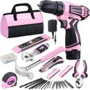 12V Pink Cordless Drill Kit for Women - Essential Tools for DIY and House Projec
