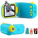 AILEHO Kids Camera for Boys Digital Video Camera for Kids Birthday Children Toys 3 4 5 6 7 8 9 Years Old Toddler Camera 8M 1080P with 8GB Card Game Camera Rechargeable IPS 2.4" Blue