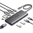 UGREEN Revodok Pro 210 USB C Docking Station Dual HDMI 10 IN 1 USB C Hub 2 HDMI, Gigabit Ethernet, 4X USB C/USB A Ports, PD 100W Schnellladen, SD/TF Kartenleser