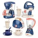 Kitchen Appliances Toy for Kids, Kitchen Pretend Play Toy with Coffee Maker Machine, Blender, Toaster and Mixer with Realistic Light and Sounds, Play Kitchen Set for Kids Ages 4-8