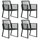 1x/2x/4x Garden Chair Rope Rattan Black Outdoor Patio Seating Furniture vidaXL