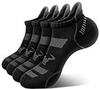 BULLIANT Men's Ankle Socks 4Pairs-Athletic Cushioned Socks No Show Breathable For Men Running Walking-Arch Support(4Pairs,Shoes Size:Men 10-12)
