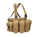 UJEAVETTE® Molle Harness Chest Rig Adjustable Tactical Modular Vest Brown Harness Climbing|Climbing Harness|Harness Rope For Climbing|Climbing Harness For Men