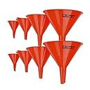 DEDC DEDC Gas Funnels Plastic Funnel 2 Set of 8 for Car Automotive Mini Small Large Red