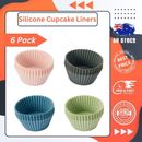 6 Pcs Silicone Cupcake Liner Cake Mould Reusable Muffin Cupcake Mold Baking Cup