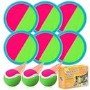 Aunnitery Beach Toys - Outdoor Games, Sand Toys, Toss and Ball Set with 6 Paddles and 3 Balls, Perfect Yard Games Outdoor Toys Games for Kids Ages 4-8 Easter Gifts for Kids/Adults/Family