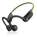 Bone Conduction Headphones, Open Ear Bluetooth 5.2 Wireless Headphones, IPX4 running headphones With Mic,10H playtime for Workouts and Running (Green)