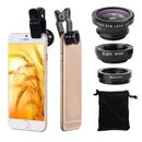3-in-1 Wide Angle Macro Fisheye Lens Camera Kits Mobile Phone Fish Eye Lenses &