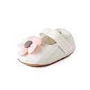 Lillypupp Cute White anti slip baby sandals for girls. Self textured soft fabric booties shoes for new born girl.
