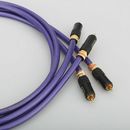 Pair Silver Plated OCC Pure Copper Wire HIFI Audio Interconnects RCA Cable