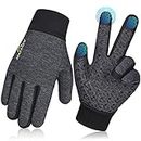 Boys Winter Running Gloves Waterproof: Kids Wool Fleece Touch Screen Gloves Grip Cold Weather Warm Football Mittens Aged 6-8 Children for Snow Cycling Soccer