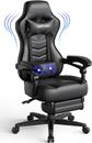 Racing Gaming Chair for Adults with Footrest and Lumbar Pillow, Swivel Height Ad