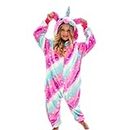 Ceruwum Girls Unicorn Sleepsuit Kids Unicorn Onesie Pyjamas (Pink/Blue, 9-10 Years)