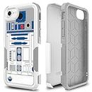 Candykisscase Case for iPhone SE 2022, R2D2 Astromech Droid Robot Pattern Shock-Absorption Hard PC and Inner Silicone Hybrid Dual Layer Armor Defender Case for Apple iPhone 7/8 / and iPhone SE 2020