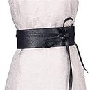 Spring, Summer And Autumn Dress Belts Women's Clothing Accessories Wide Ribbon Bow Two-ring Belt Belt Provide you with a soft and comfortable touch (Color : Brown)