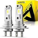 AUXITO H7 LED Bulbs 6500K White, 1:1 Mini Size, Non-polarity, No Adapter Required Easy Install H7 LED Light, Fanless Fog lights Headlights Halogen Replacement Bulb, Pack of 2